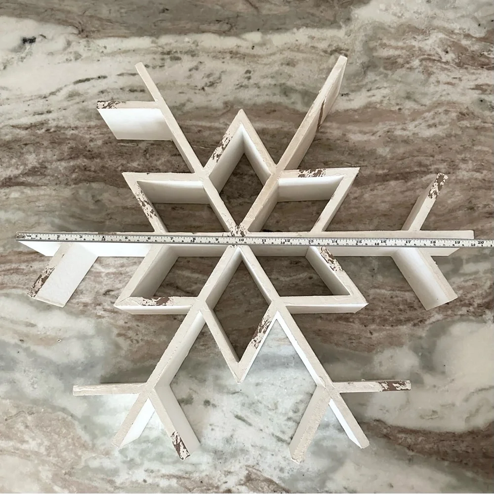 Extra Large White Wooden Snowflake Rustic Winter Decor